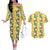 Hawaiian Palaka Couples Matching Off The Shoulder Long Sleeve Dress and Hawaiian Shirt Hibiscus Pineapple Lei - Polynesian Pride
