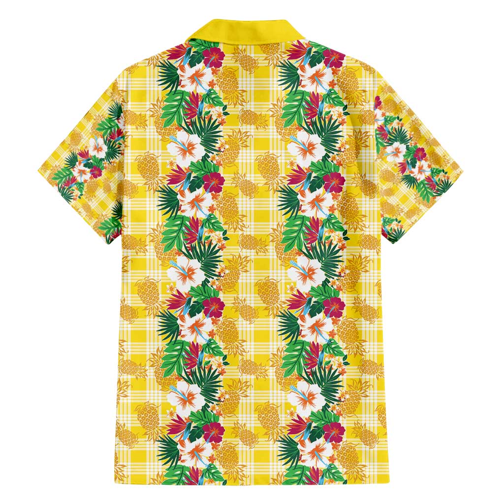 Hawaiian Palaka Family Matching Puletasi and Hawaiian Shirt Hibiscus Pineapple Lei - Polynesian Pride