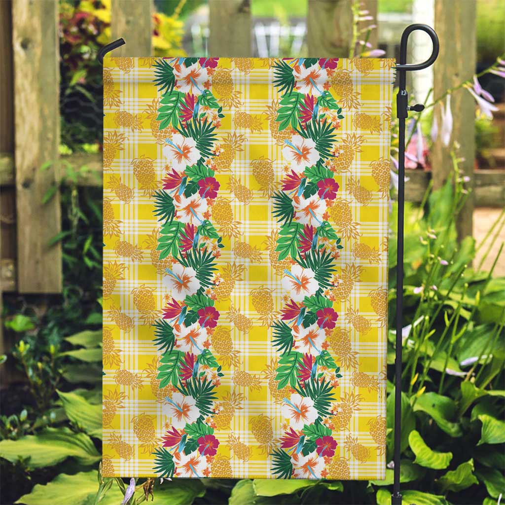 Hawaiian Palaka Garden Flag Hibiscus Pineapple Lei - Polynesian Pride