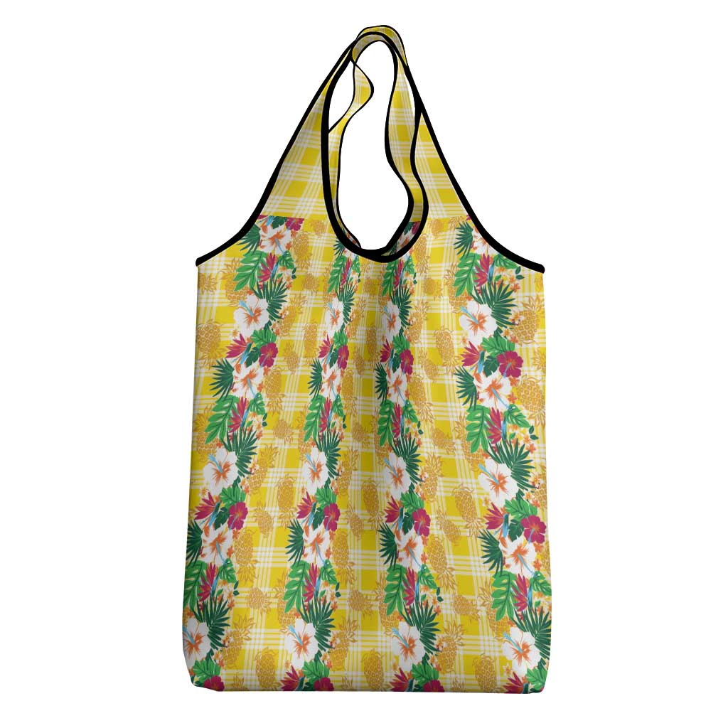 Hawaiian Palaka Grocery Bag Hibiscus Pineapple Lei - Polynesian Pride