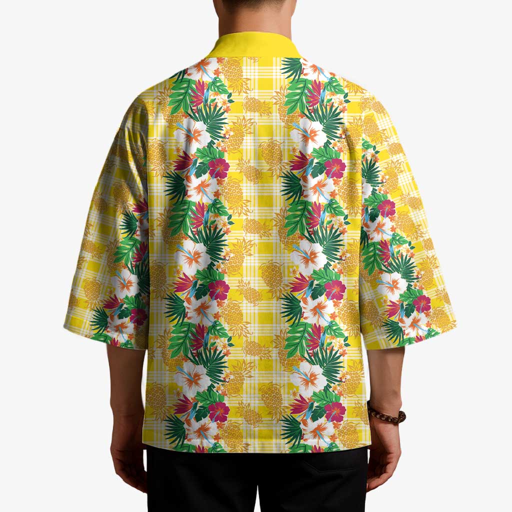 Hawaiian Palaka Kimono Hibiscus Pineapple Lei - Polynesian Pride