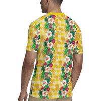 Hawaiian Palaka Rugby Jersey Hibiscus Pineapple Lei - Polynesian Pride