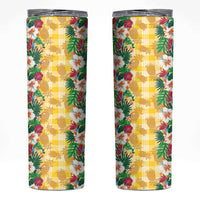 Hawaiian Palaka Skinny Tumbler Hibiscus Pineapple Lei - Polynesian Pride