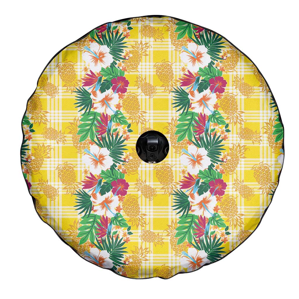 Hawaiian Palaka Spare Tire Cover Hibiscus Pineapple Lei - Polynesian Pride