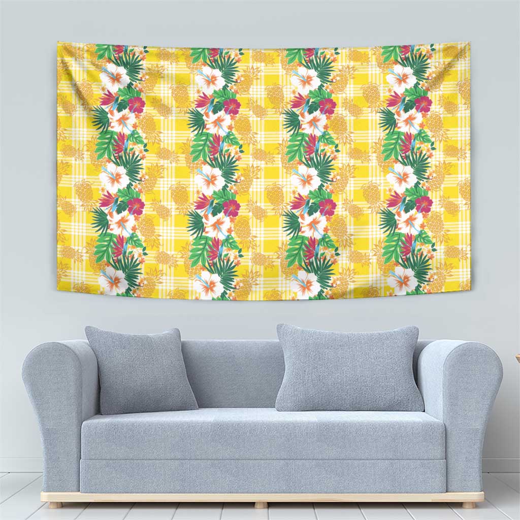 Hawaiian Palaka Tapestry Hibiscus Pineapple Lei - Polynesian Pride