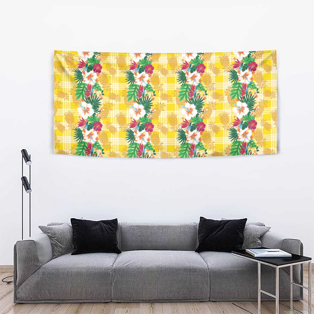 Hawaiian Palaka Tapestry Hibiscus Pineapple Lei - Polynesian Pride