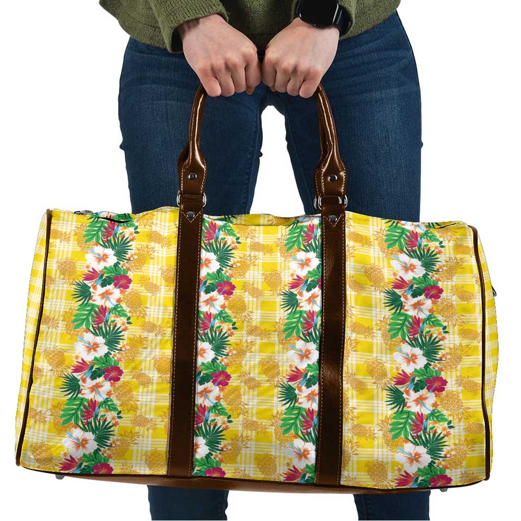 Hawaiian Palaka Travel Bag Hibiscus Pineapple Lei - Polynesian Pride
