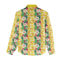 Hawaiian Palaka Women Casual Shirt Hibiscus Pineapple Lei - Polynesian Pride