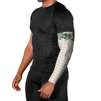 Brown Hawaiian Palaka Arm Sleeves Kukui Nut Money Lei - Polynesian Pride