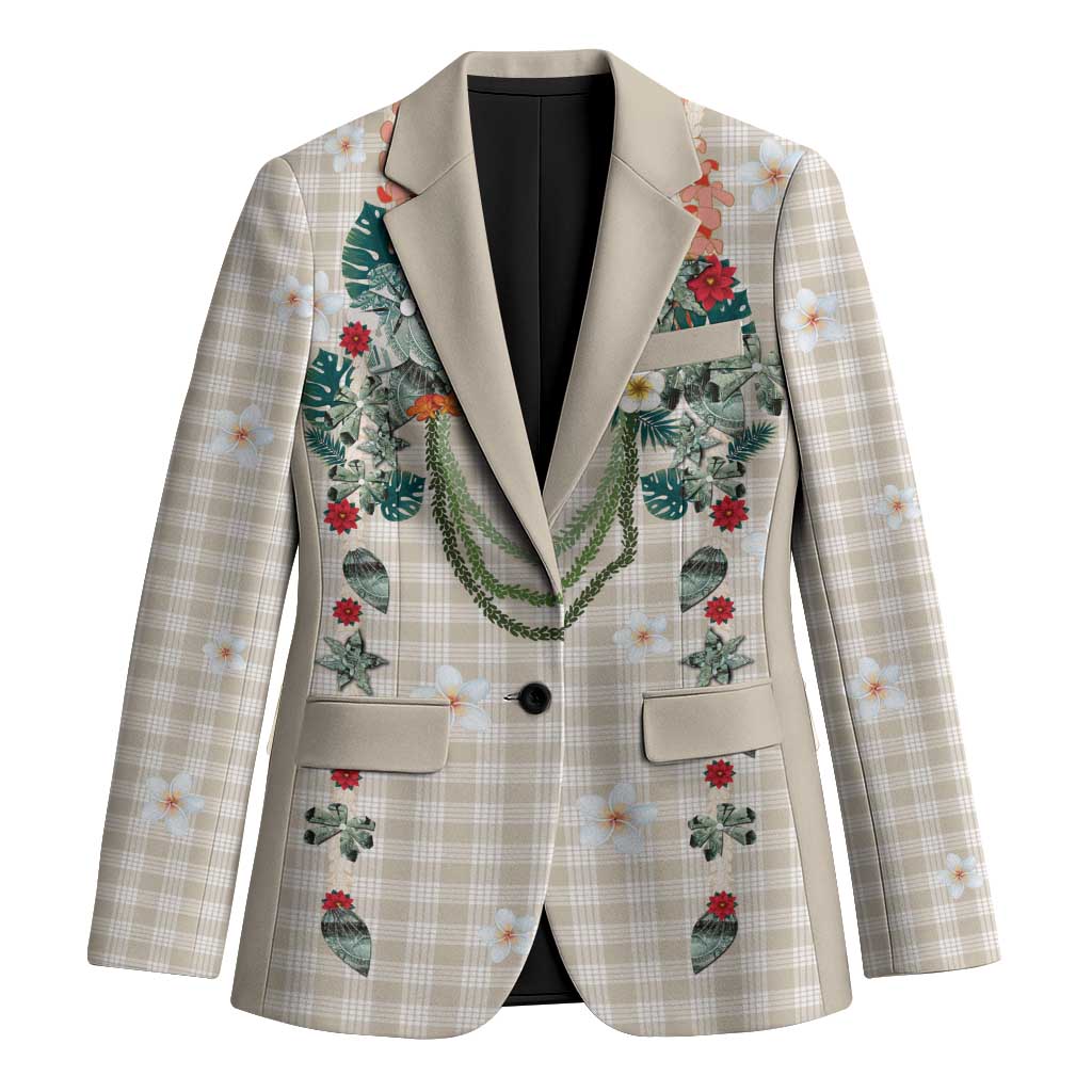 Brown Hawaiian Palaka Blazer Kukui Nut Money Lei - Polynesian Pride