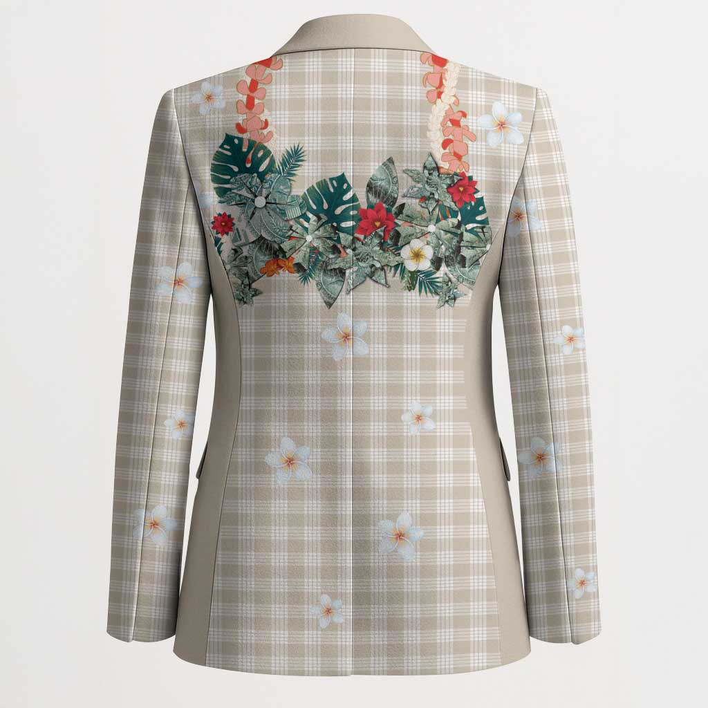 Brown Hawaiian Palaka Blazer Kukui Nut Money Lei - Polynesian Pride