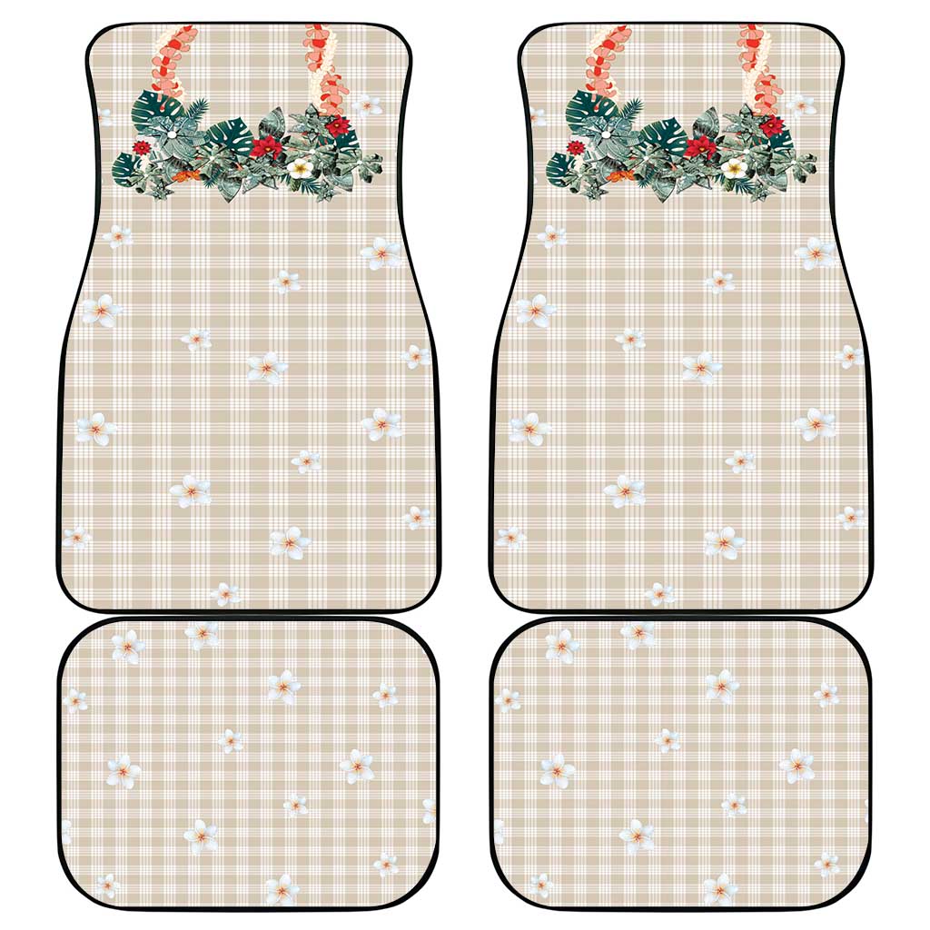 Brown Hawaiian Palaka Car Mats Kukui Nut Money Lei - Polynesian Pride