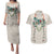 Brown Hawaiian Palaka Couples Matching Puletasi and Hawaiian Shirt Kukui Nut Money Lei - Polynesian Pride