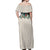 Brown Hawaiian Palaka Off Shoulder Maxi Dress Kukui Nut Money Lei - Polynesian Pride