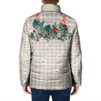 Brown Hawaiian Palaka Padded Jacket Kukui Nut Money Lei - Polynesian Pride