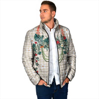 Brown Hawaiian Palaka Padded Jacket Kukui Nut Money Lei - Polynesian Pride