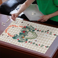 Brown Hawaiian Palaka Puzzle Kukui Nut Money Lei - Polynesian Pride