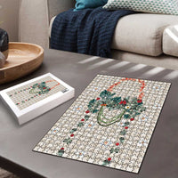 Brown Hawaiian Palaka Puzzle Kukui Nut Money Lei - Polynesian Pride