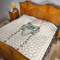 Brown Hawaiian Palaka Quilt Kukui Nut Money Lei - Polynesian Pride