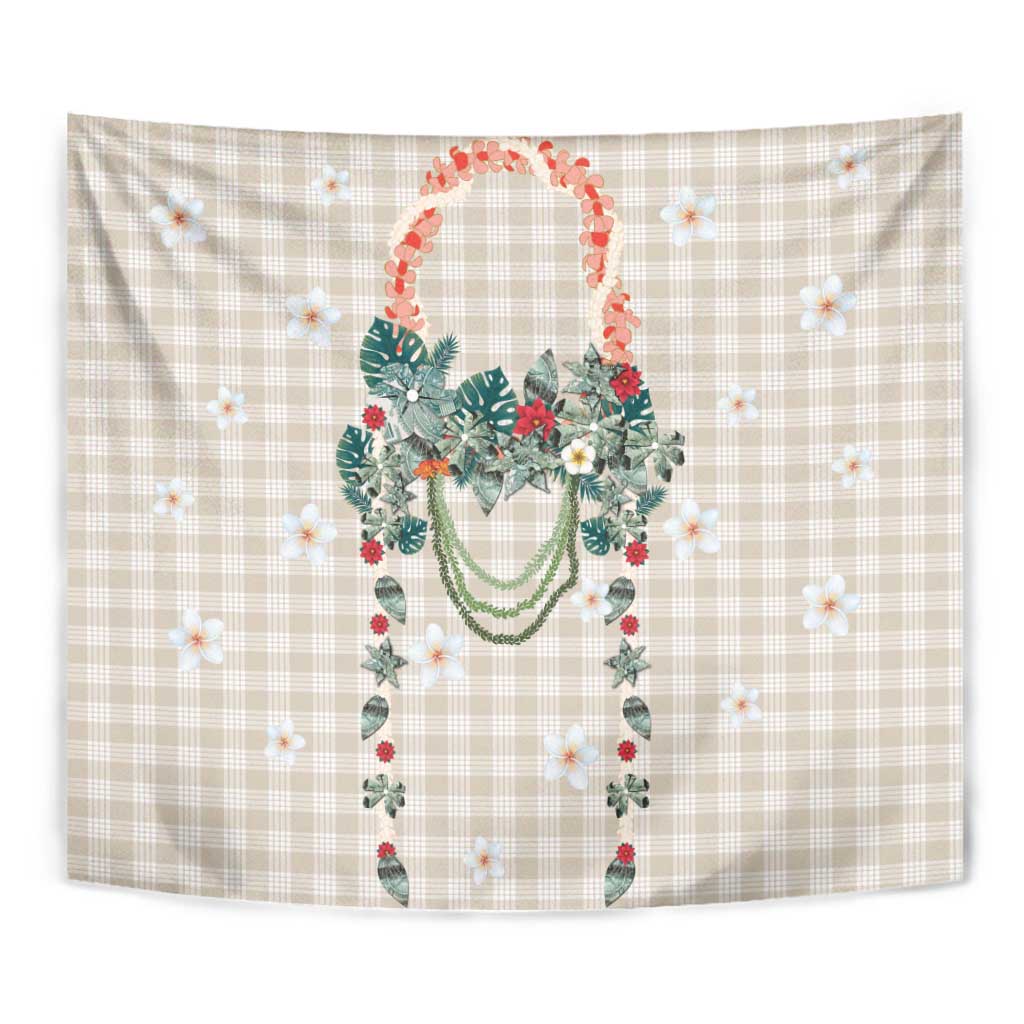 Brown Hawaiian Palaka Tapestry Kukui Nut Money Lei - Polynesian Pride