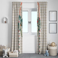 Brown Hawaiian Palaka Window Curtain Kukui Nut Money Lei - Polynesian Pride