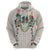Brown Hawaiian Palaka Zip Hoodie Kukui Nut Money Lei - Polynesian Pride