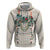 Brown Hawaiian Palaka Zip Hoodie Kukui Nut Money Lei - Polynesian Pride