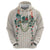Brown Hawaiian Palaka Zip Hoodie Kukui Nut Money Lei - Polynesian Pride
