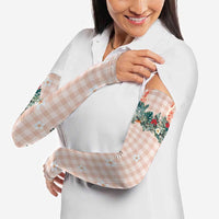 Peach Hawaiian Palaka Arm Sleeves Kukui Nut Money Lei - Polynesian Pride