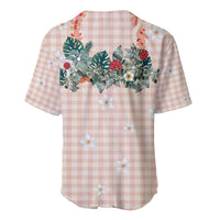 Peach Hawaiian Palaka Baseball Jersey Kukui Nut Money Lei - Polynesian Pride