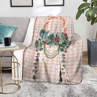 Peach Hawaiian Palaka Blanket Kukui Nut Money Lei - Polynesian Pride