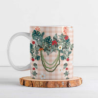 Peach Hawaiian Palaka Ceramic Mug Kukui Nut Money Lei LT9 Peach - Polynesian Pride