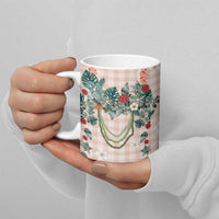 Peach Hawaiian Palaka Ceramic Mug Kukui Nut Money Lei LT9 - Polynesian Pride