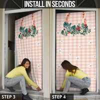 Peach Hawaiian Palaka Door Cover Kukui Nut Money Lei - Polynesian Pride