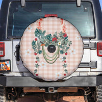 Peach Hawaiian Palaka Spare Tire Cover Kukui Nut Money Lei - Polynesian Pride