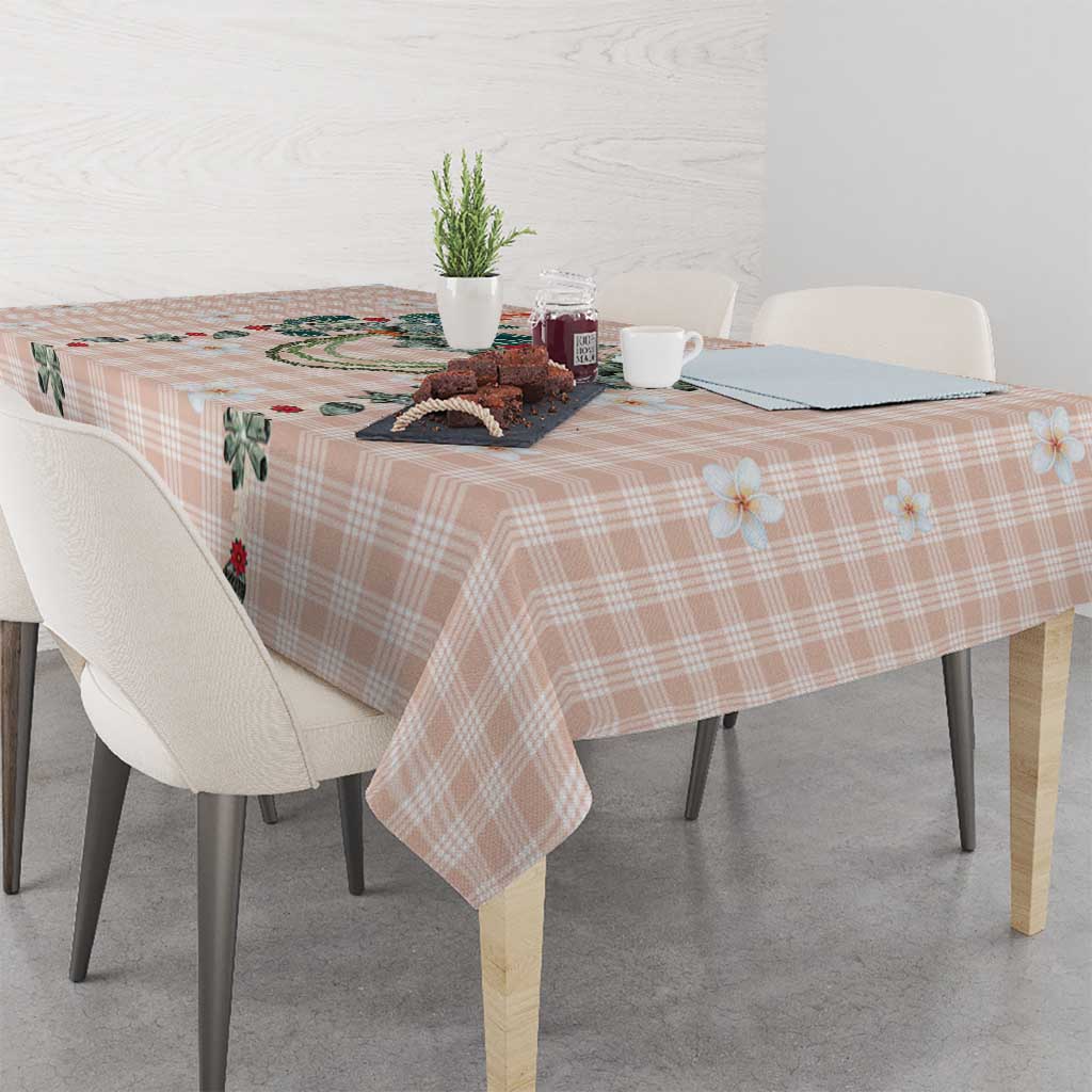 Peach Hawaiian Palaka Tablecloth Kukui Nut Money Lei LT9 - Polynesian Pride