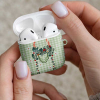 Sage Green Hawaiian Palaka AirPods Case Kukui Nut Money Lei LT9 - Polynesian Pride