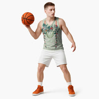 Sage Green Hawaiian Palaka Basketball Jersey Kukui Nut Money Lei LT9 - Polynesian Pride