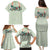 Sage Green Hawaiian Palaka Family Matching Puletasi and Hawaiian Shirt Kukui Nut Money Lei - Polynesian Pride