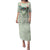 Sage Green Hawaiian Palaka Family Matching Puletasi and Hawaiian Shirt Kukui Nut Money Lei - Polynesian Pride