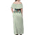 Sage Green Hawaiian Palaka Off Shoulder Maxi Dress Kukui Nut Money Lei - Polynesian Pride