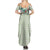 Sage Green Hawaiian Palaka Summer Maxi Dress Kukui Nut Money Lei - Polynesian Pride