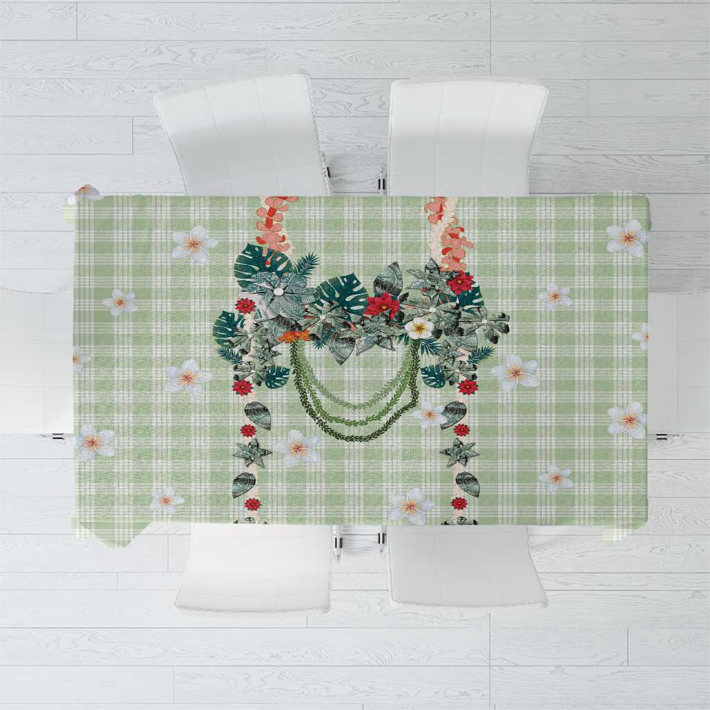 Sage Green Hawaiian Palaka Tablecloth Kukui Nut Money Lei LT9 Green - Polynesian Pride