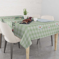 Sage Green Hawaiian Palaka Tablecloth Kukui Nut Money Lei LT9 - Polynesian Pride