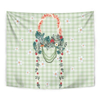 Sage Green Hawaiian Palaka Tapestry Kukui Nut Money Lei - Polynesian Pride