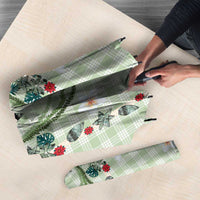 Sage Green Hawaiian Palaka Umbrella Kukui Nut Money Lei - Polynesian Pride