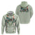 Sage Green Hawaiian Palaka Zip Hoodie Kukui Nut Money Lei - Polynesian Pride