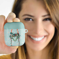 Turquoise Hawaiian Palaka AirPods Case Kukui Nut Money Lei LT9 Turquoise - Polynesian Pride