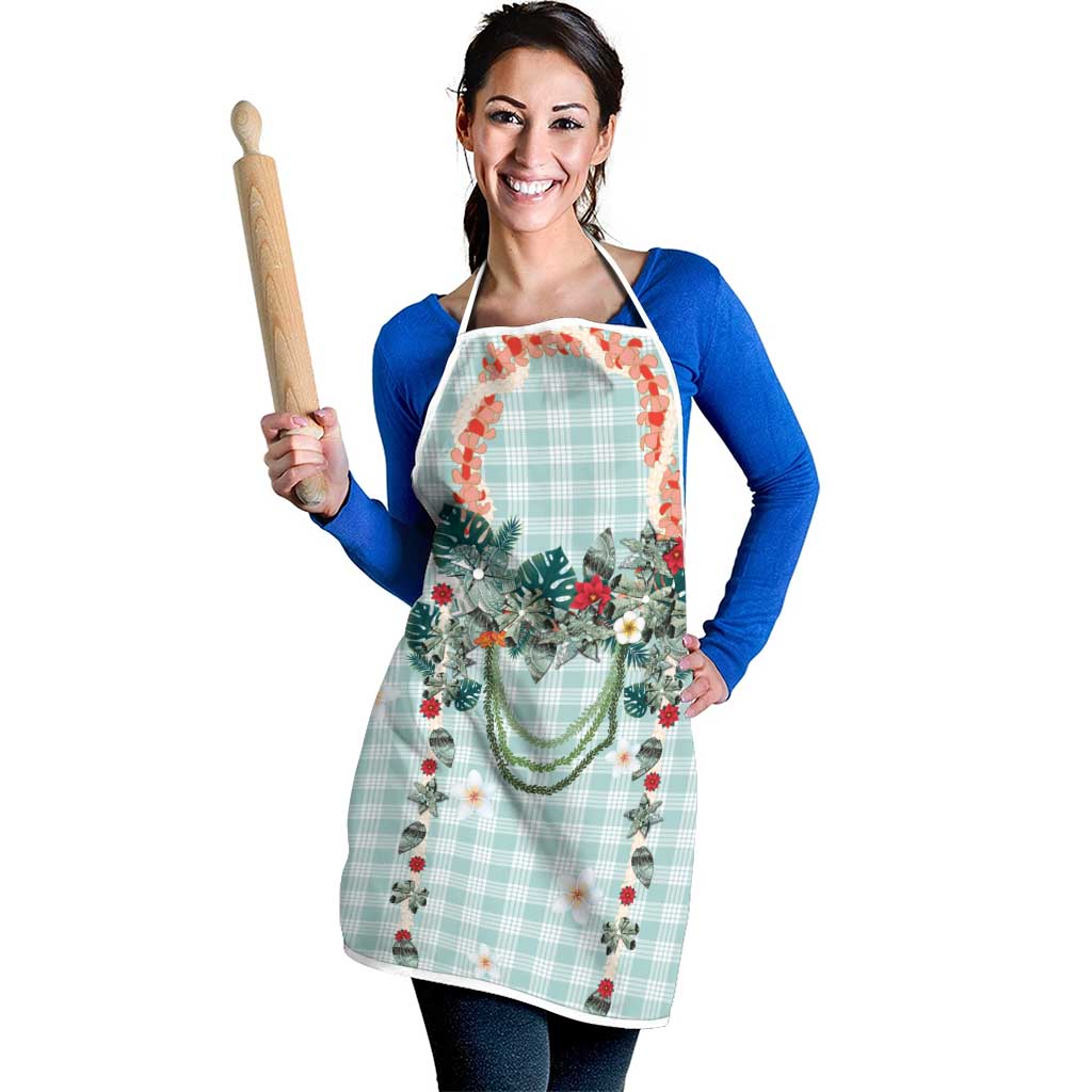 Turquoise Hawaiian Palaka Apron Kukui Nut Money Lei LT9 - Polynesian Pride