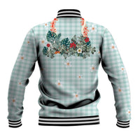 Turquoise Hawaiian Palaka Baseball Jacket Kukui Nut Money Lei LT9 - Polynesian Pride